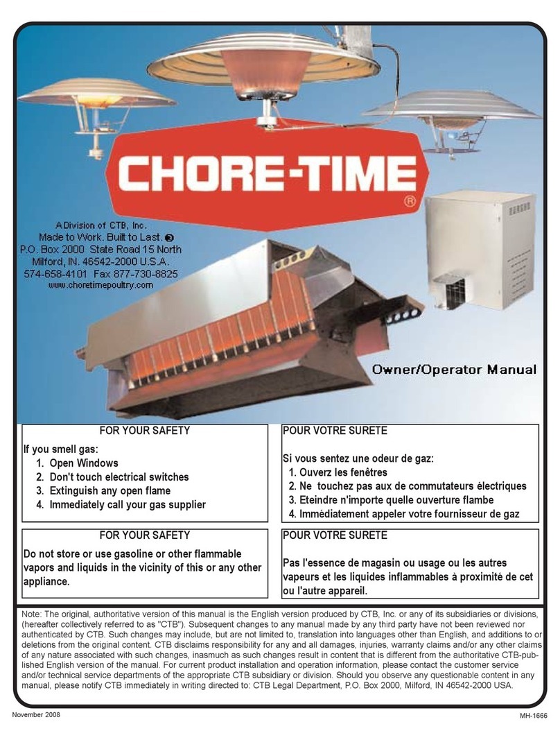 CTB Chore-Time QuadRadiant Operator's manual
