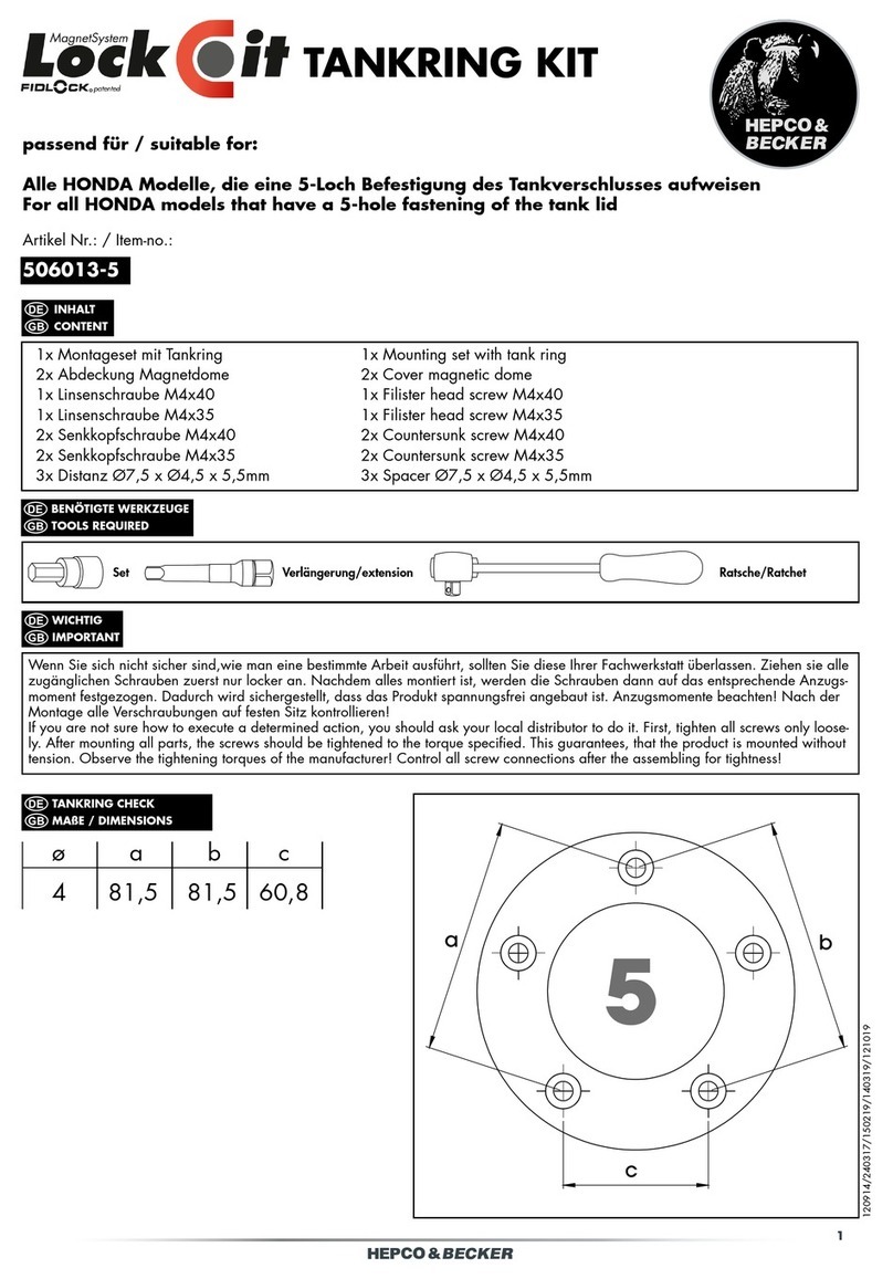 hepco & becker Lock it TANKRING KIT User manual