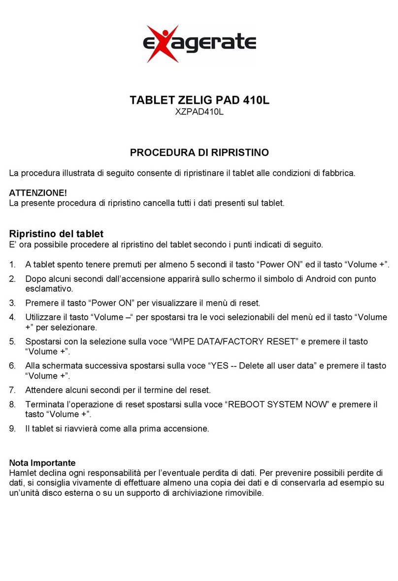 Exagerate XZPAD410L quick start guide