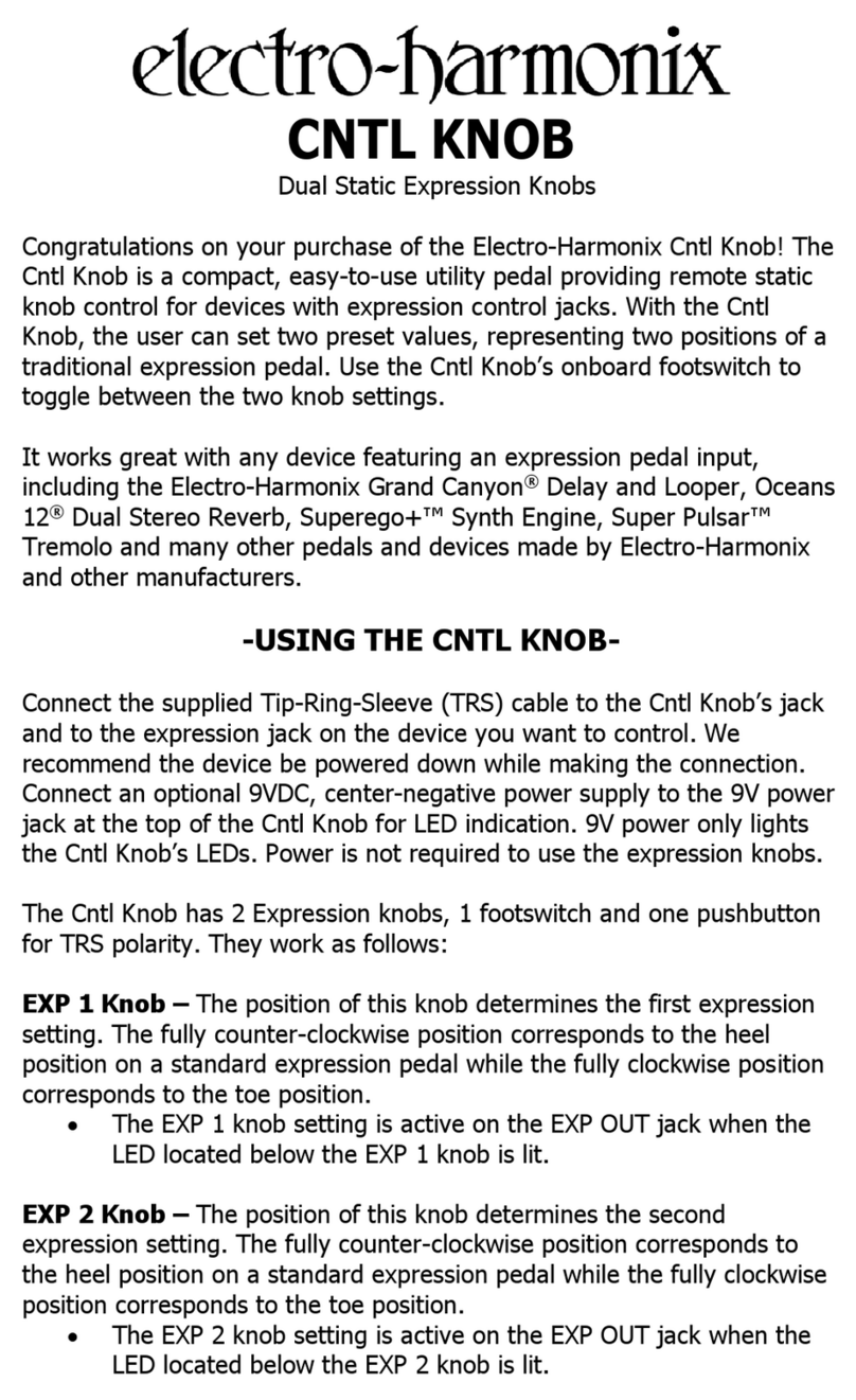 EHX Electro-Harmonix CNTL KNOB instructions