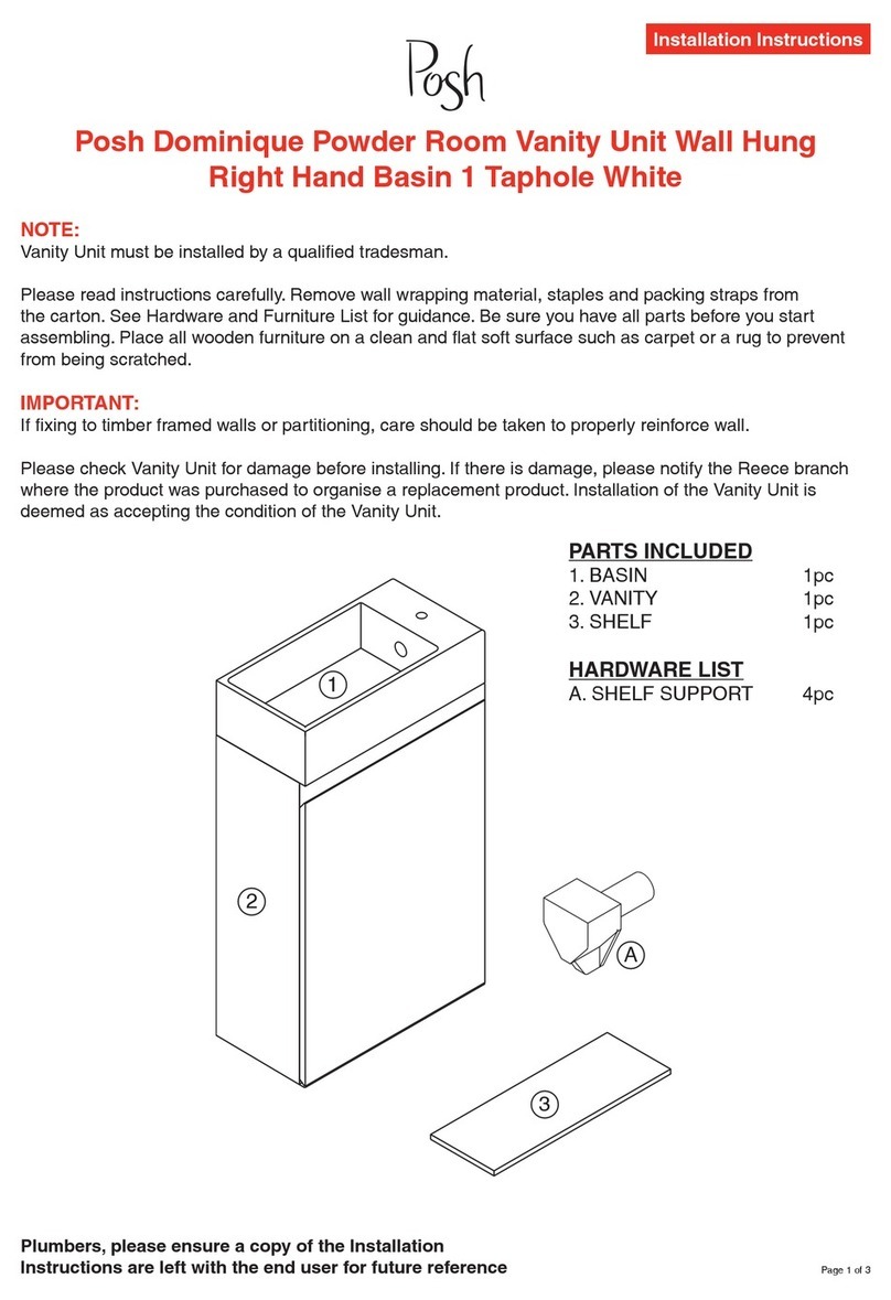 Posh Dominique Powder Room Vanity Unit Wall Hung Right Hand Basin 1... installation instructions Posh Dominique Powder Room Vanity Unit Wall Hung Right Hand Basin 1... installation instructions