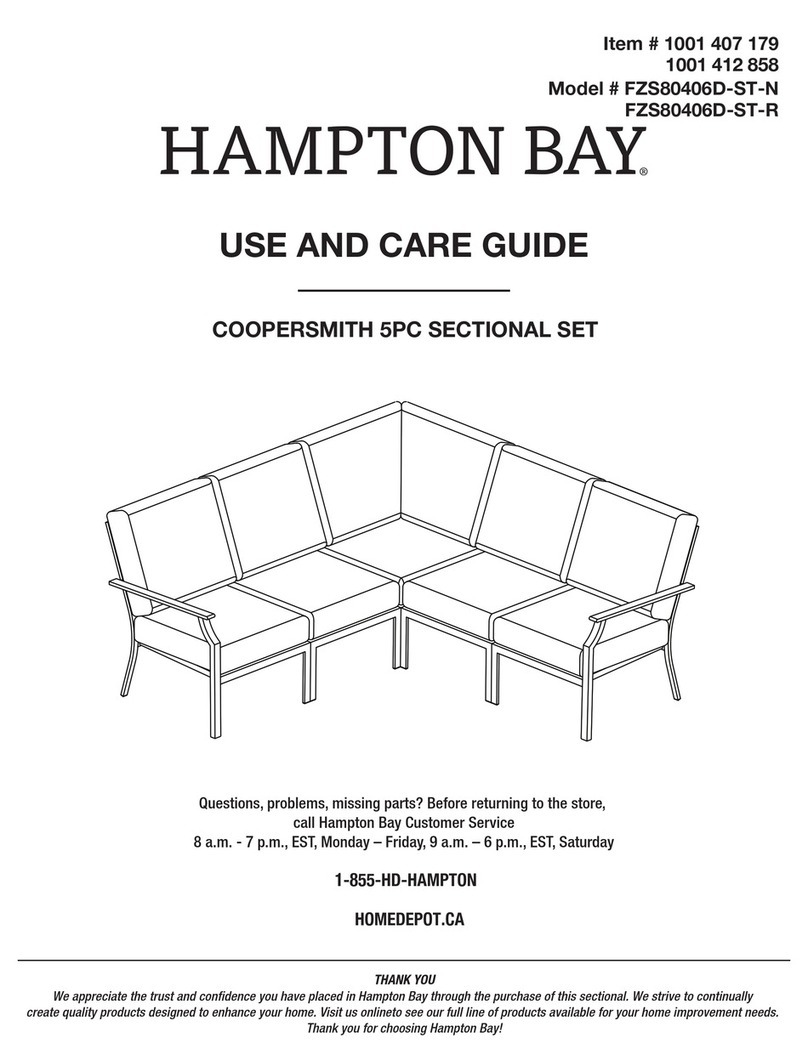 HAMPTON BAY COOPERSMITH 5PC SECTIONAL SET FZS80406D-ST-N User manual HAMPTON BAY COOPERSMITH 5PC SECTIONAL SET FZS80406D-ST-N User manual