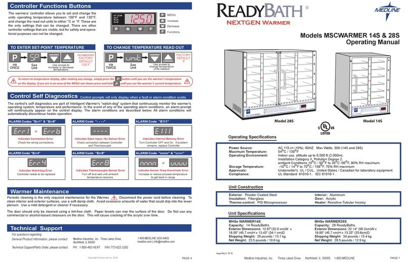Medline ReadyBath MSCWARMER 14S operating manual