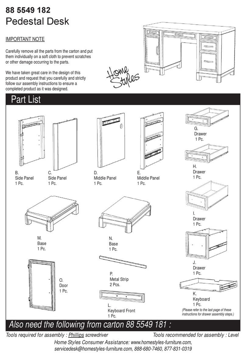 Home Styles Pedestal Desk User manual Home Styles Pedestal Desk User manual