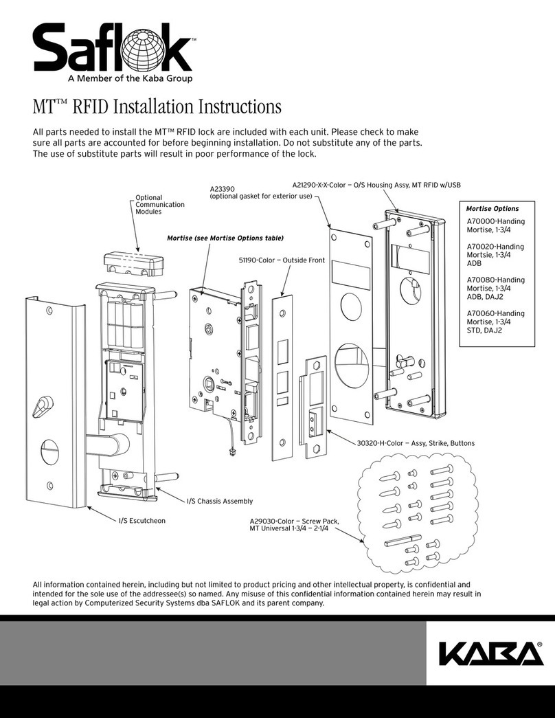 Kaba Saflok MT RFID User manual
