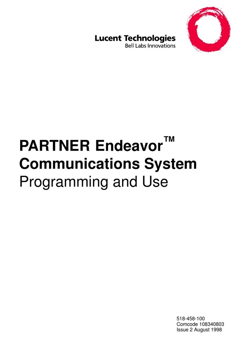 Lucent Technologies PARTNER Endeavor 362 Programming and use
