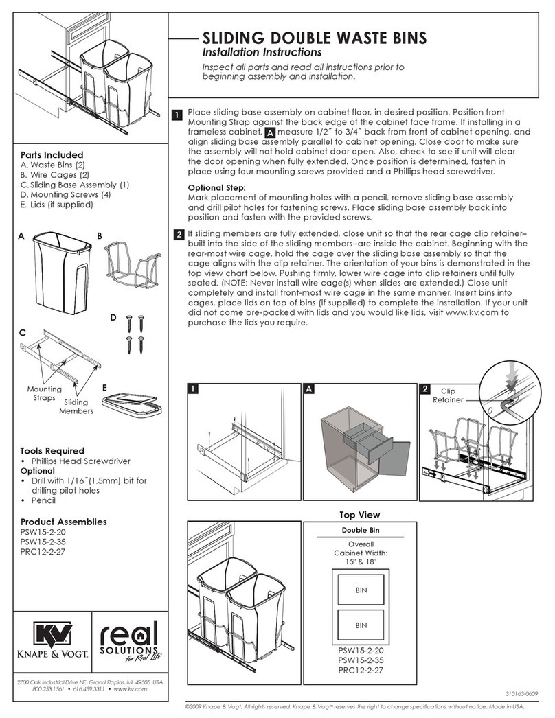 Knape&Vogt PSW15-2-20 installation instructions