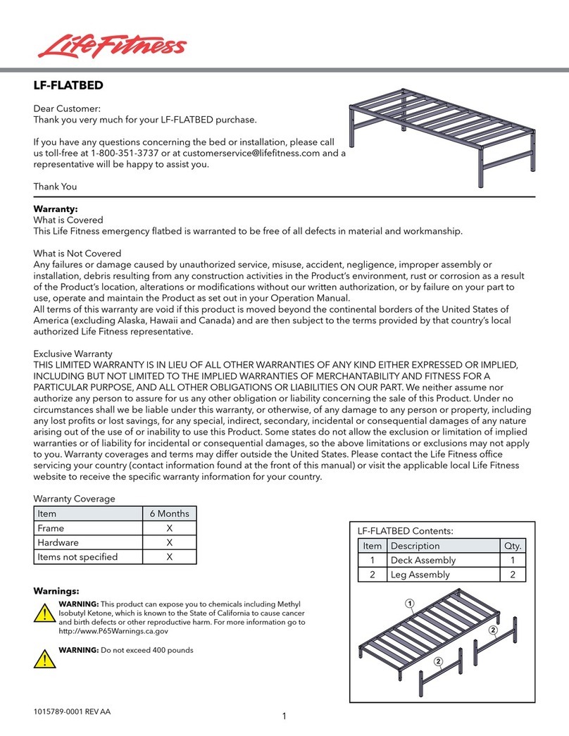 Life Fitness LF-FLATBED quick guide Life Fitness LF-FLATBED quick guide