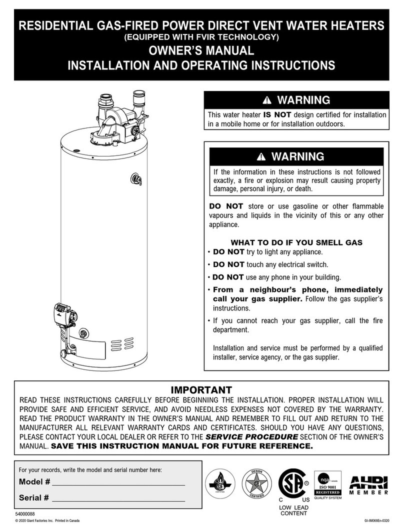 Giant Factories UG40 Installation and operating instructions