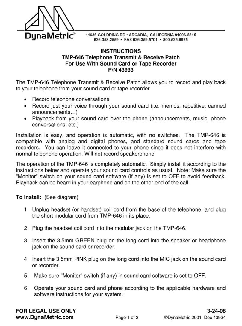 DynaMetric TMP-646 instructions