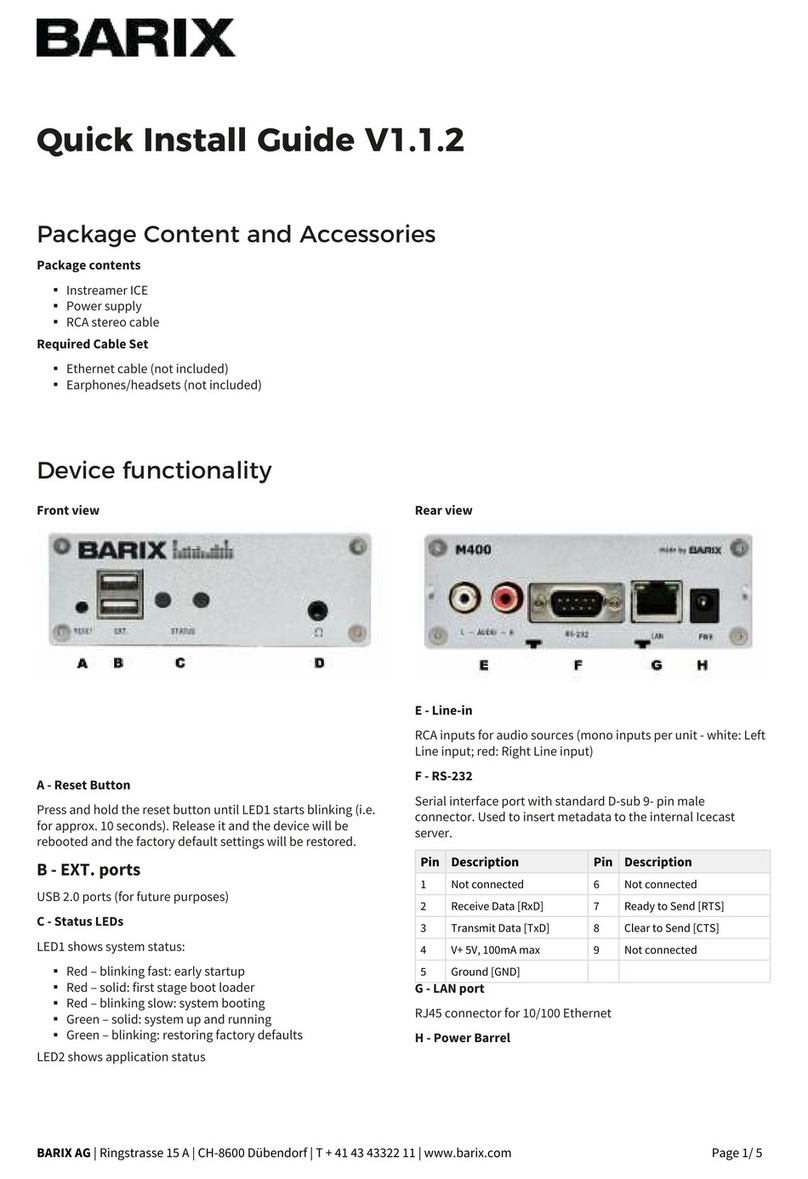 BARIX M400 User manual
