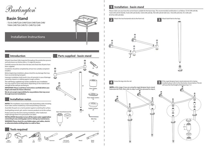 Burlington T21A CHR installation instructions