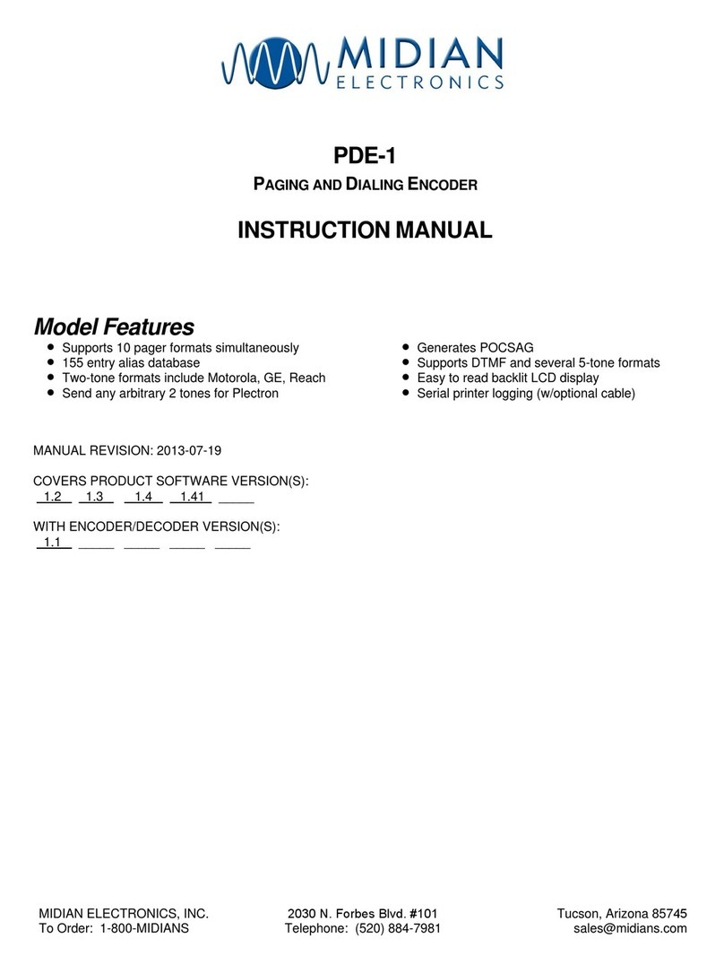 Midian PDE-1 instruction manual