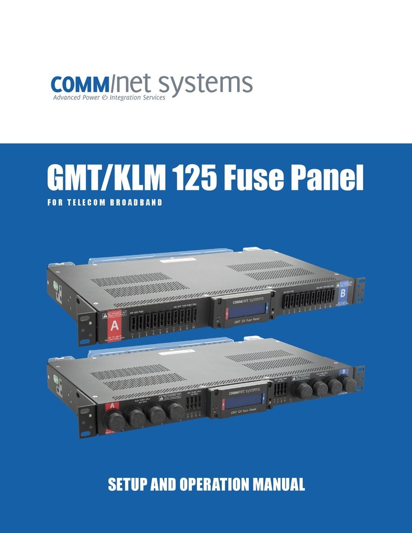 Comm Net Systems GMT 125 Fuse Panel Manual instruction