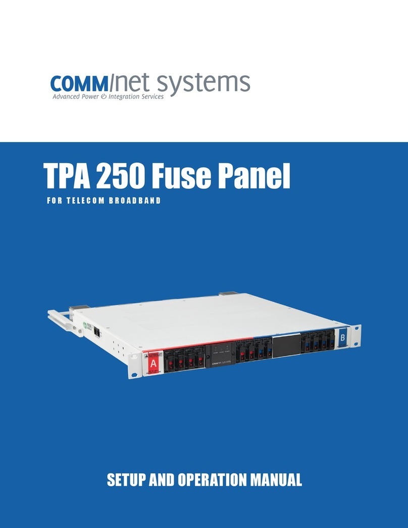 Comm Net Systems TPA 250 Fuse Panel Series Setup and operation manual