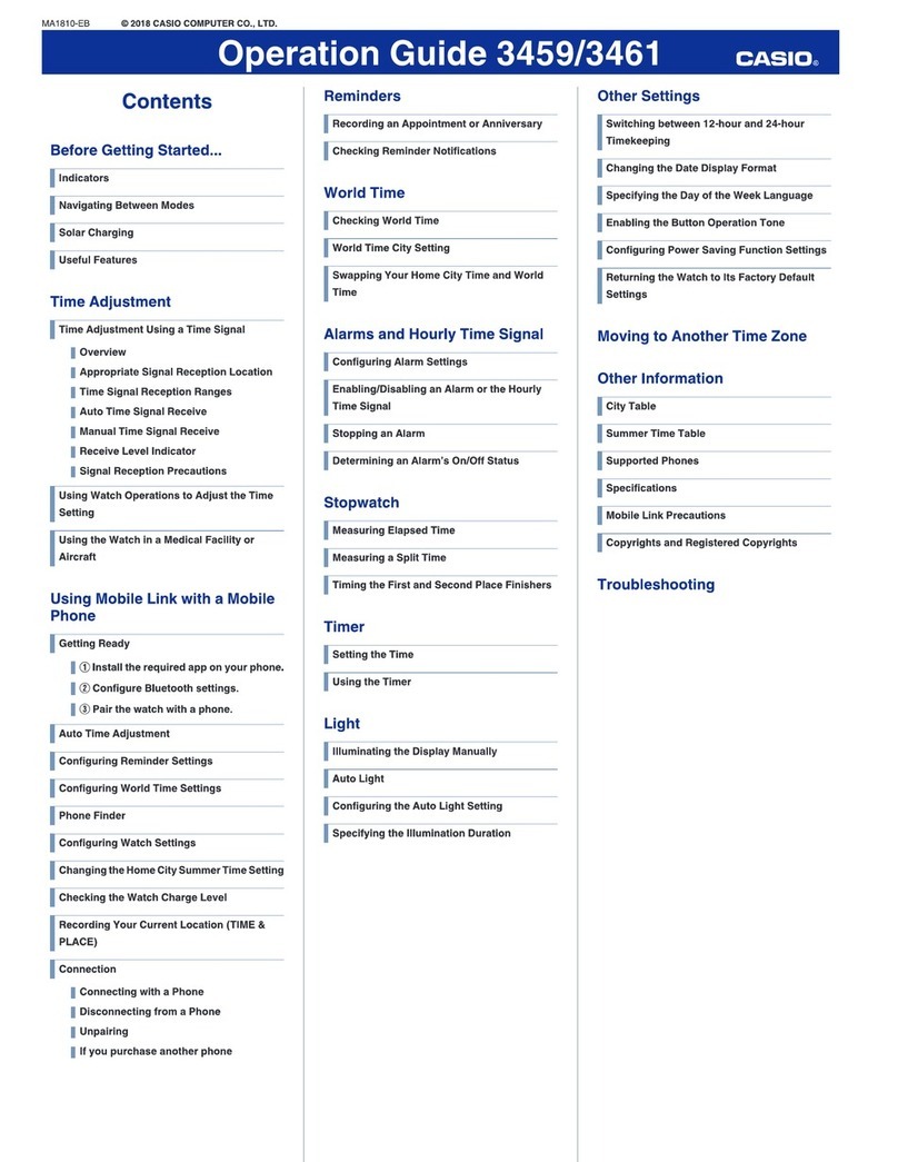 Casio 3459 User manual
