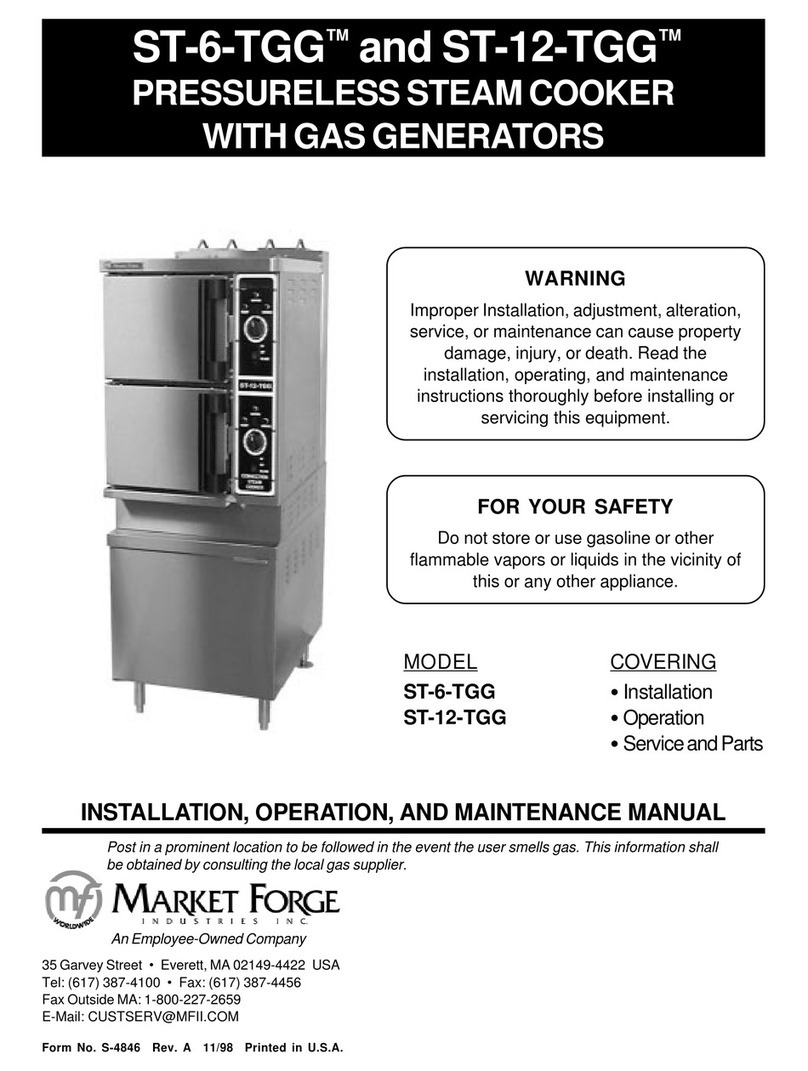 Market Forge Industries ST-6-TGG Installation, operation and maintenance manual