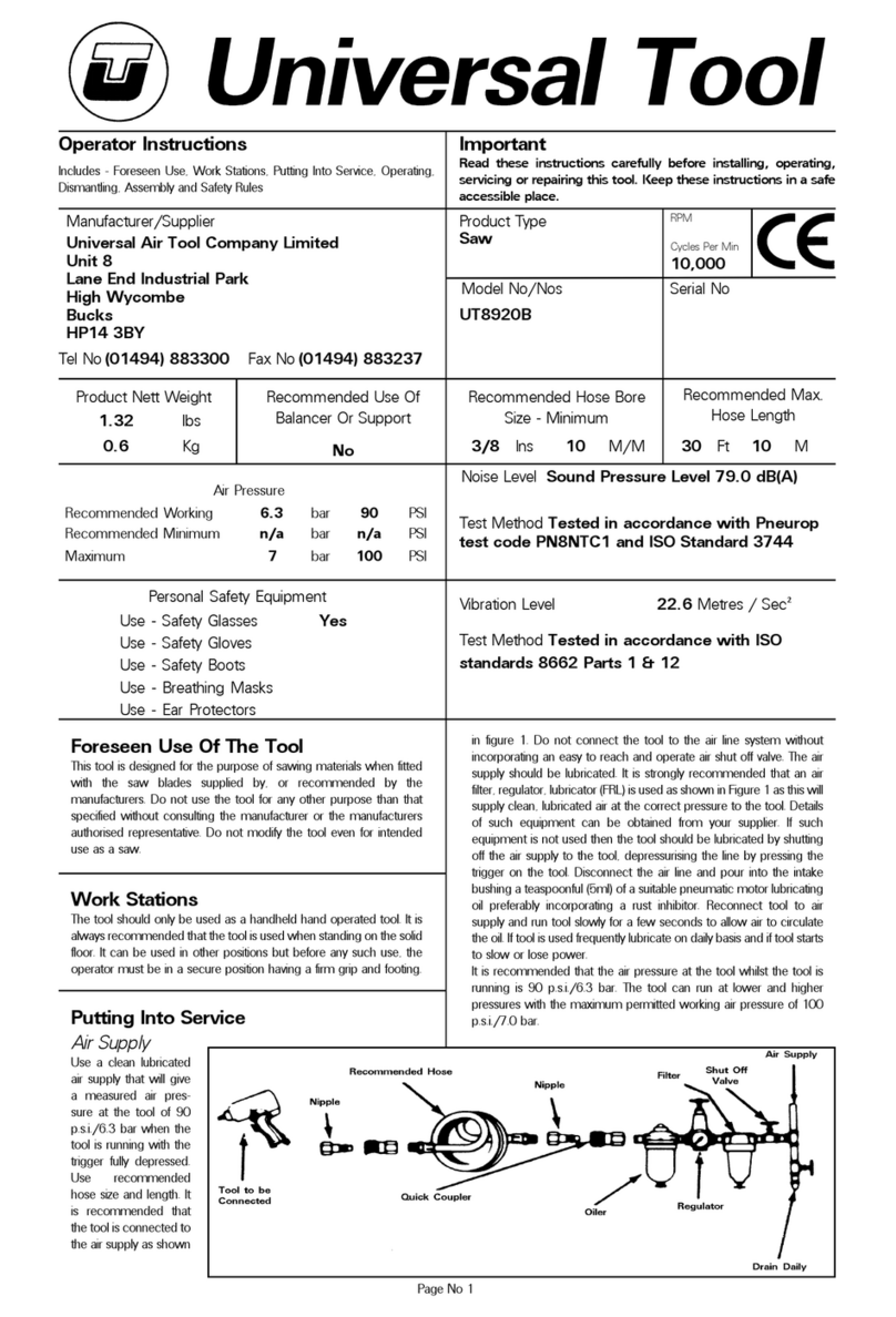 Universal Tool UT8920B Operator instructions