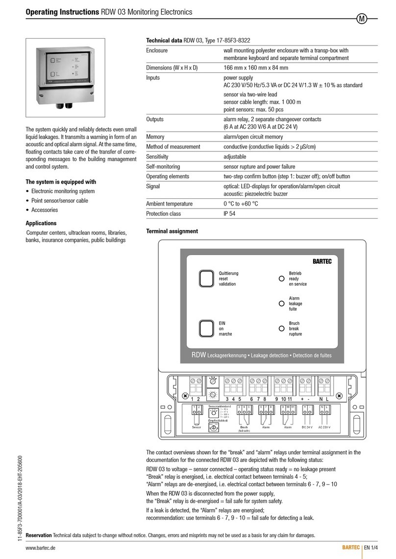 Bartec RDW 03 operating instructions