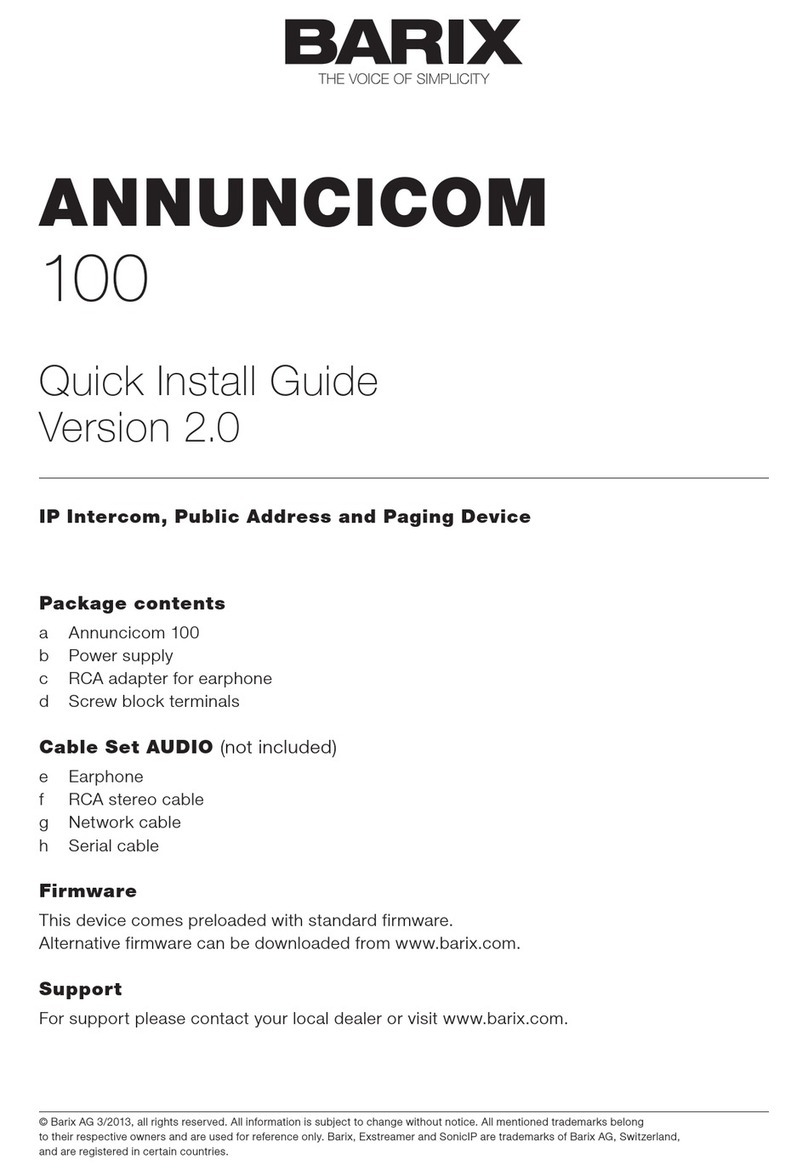 BARIX annuncicom 100 User manual
