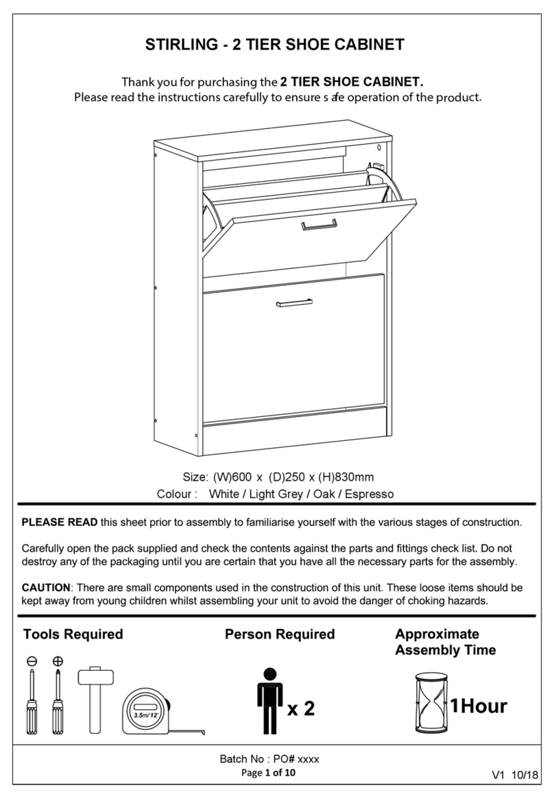 GFW STIRLING 2 TIER SHOE CABINET manual