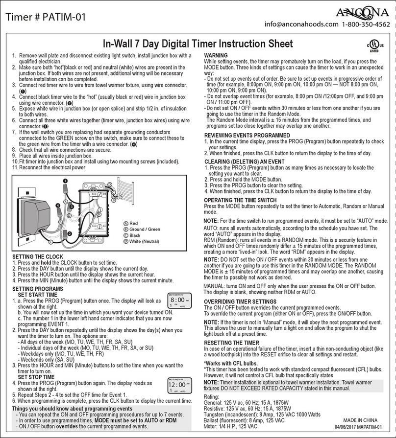Ancona PATIM-01 instruction sheet