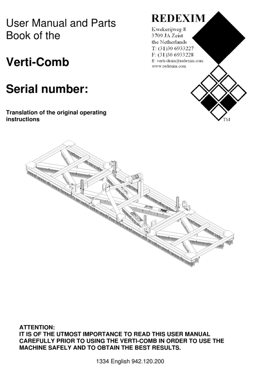 Redexim Verti-Comb Series User manual and parts book