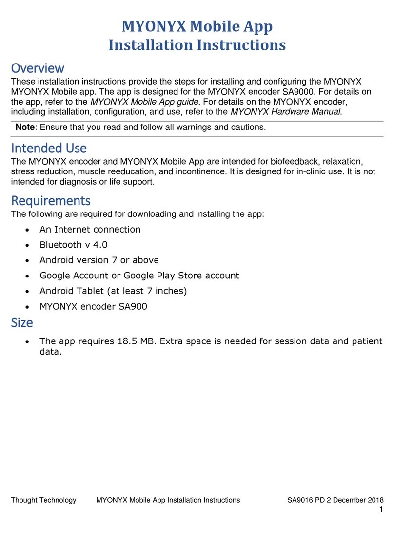 Thought Technology MYONYX SA900 installation instructions