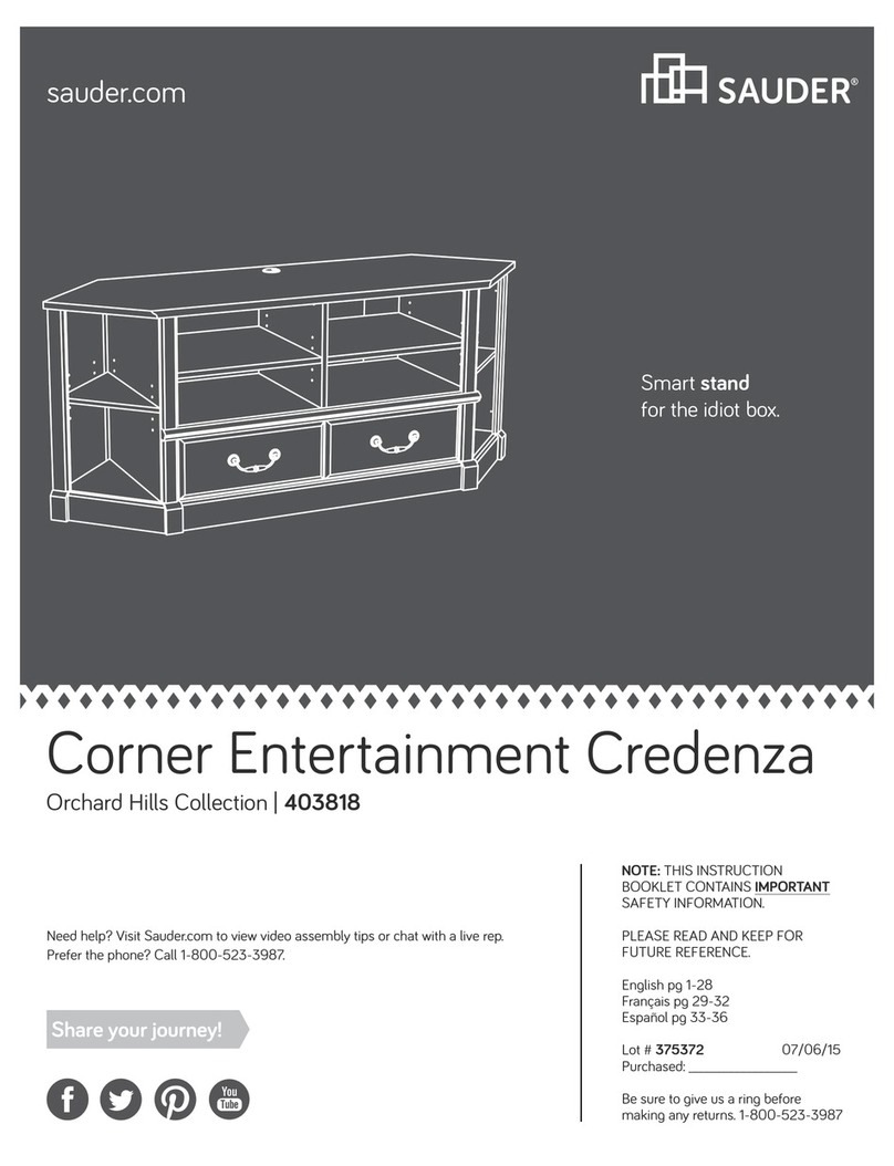 Sauder Corner Entertainment Credenza 403818 Instruction booklet Sauder Corner Entertainment Credenza 403818 Instruction booklet