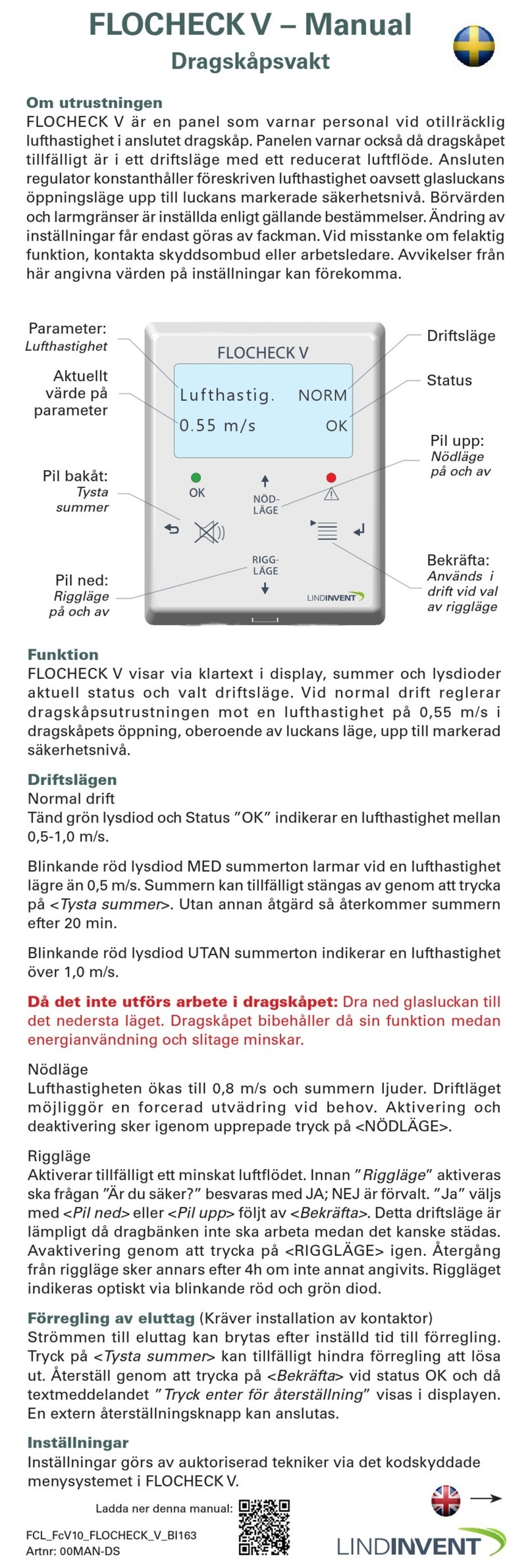 Lindinvent FLOCHECK V User manual