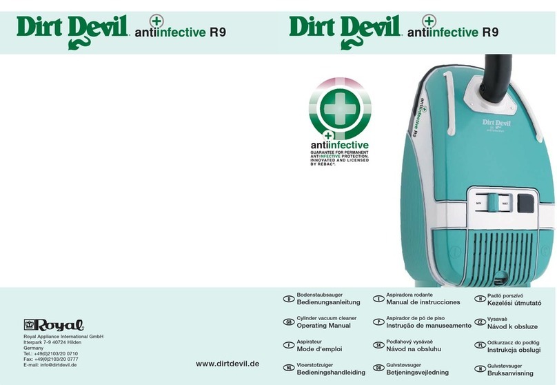 Royal Appliance Dirt Devil antiinfective R9 operating manual