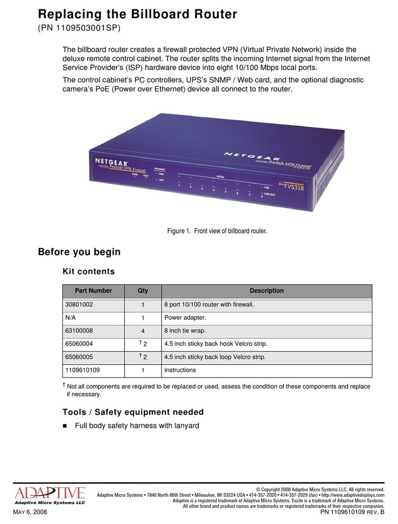 Adaptive NETGEAR 1109503001SP Replacing Manual