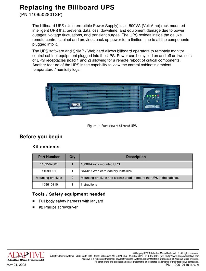 Adaptive Tripp-Lite 1109502801 Replacing Manual