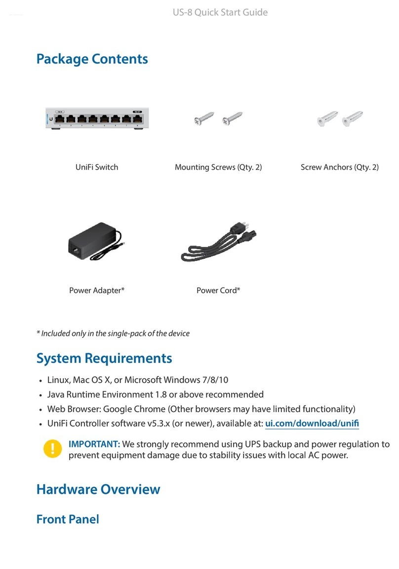 Ubiquiti unifi switch 8 User manual Ubiquiti unifi switch 8 User manual