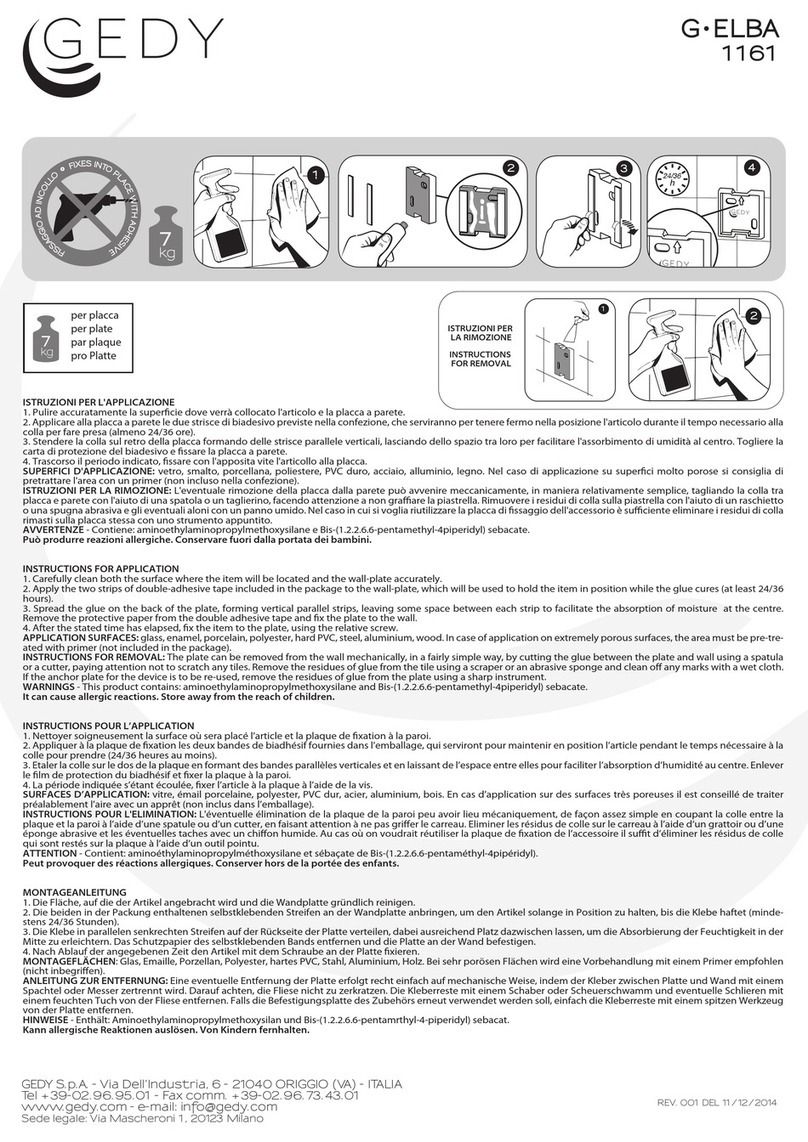 Gedy G-ELBA 1161 Instructions for Application