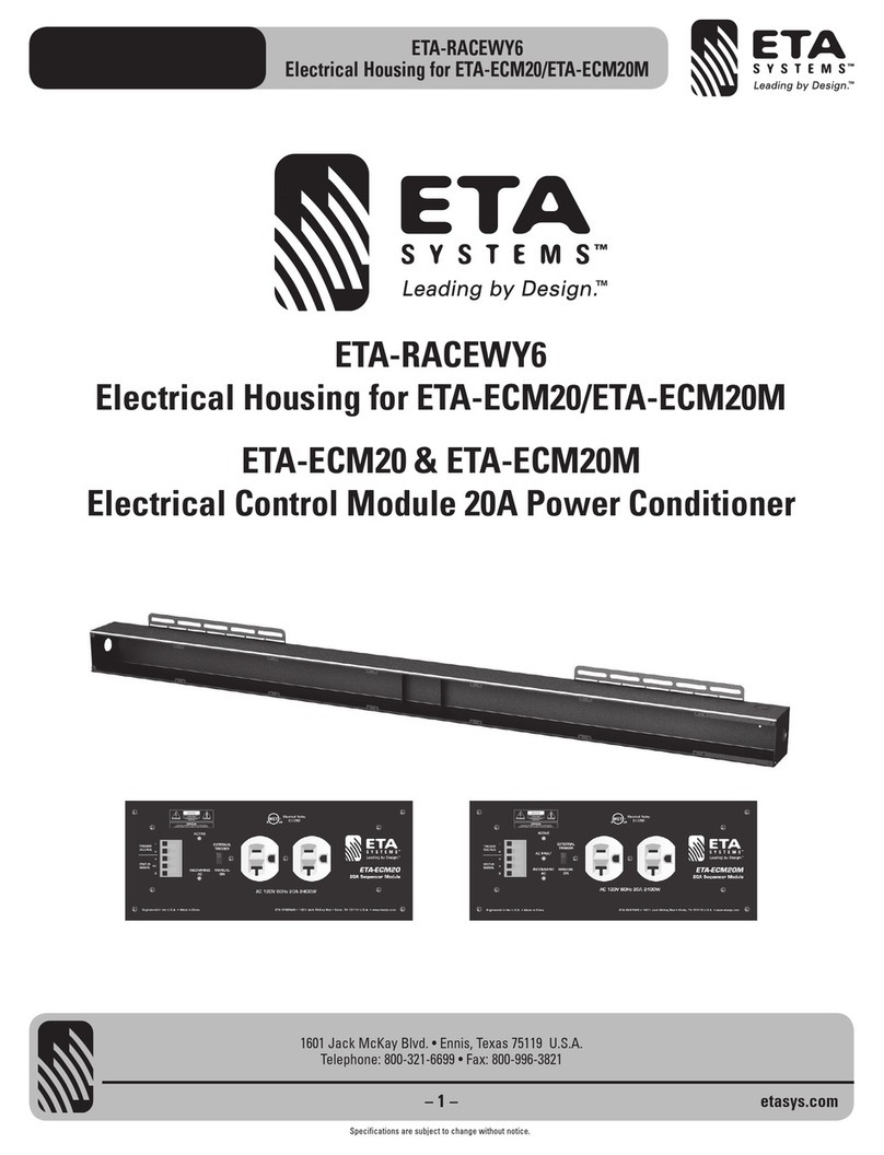 ETA Systems ETA-RACEWY6 manual