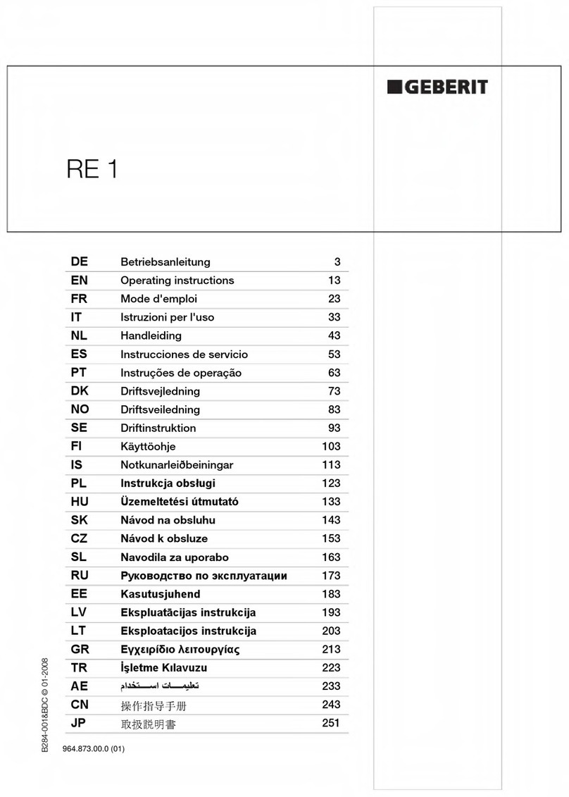 Geberit RE 1 operating instructions