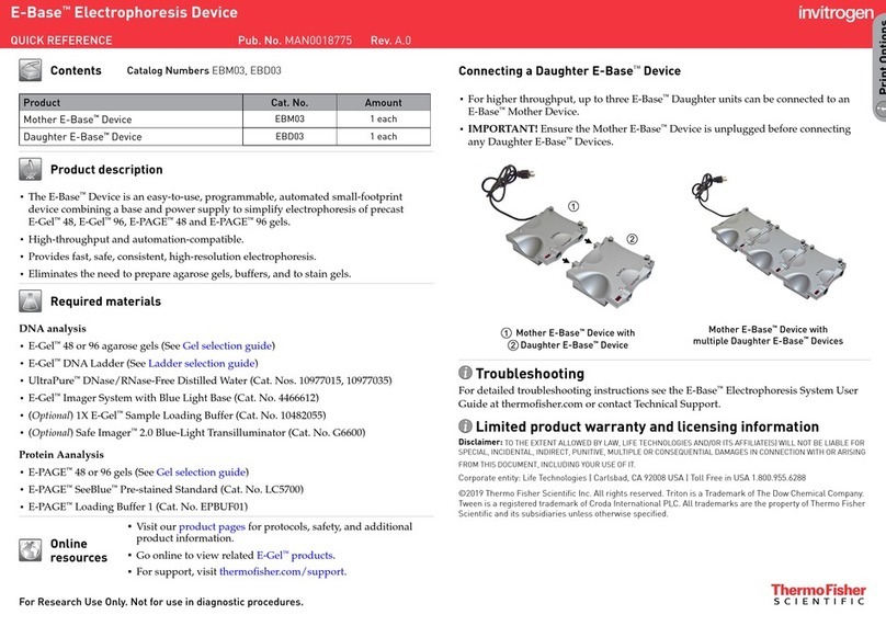 ThermoFisher Scientific invitrogen E-Base EBM03 quick reference