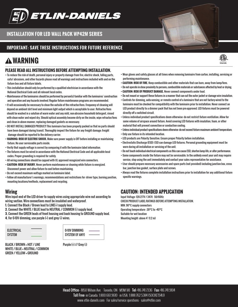 Etlin-Daniels WP42M Series installation instructions