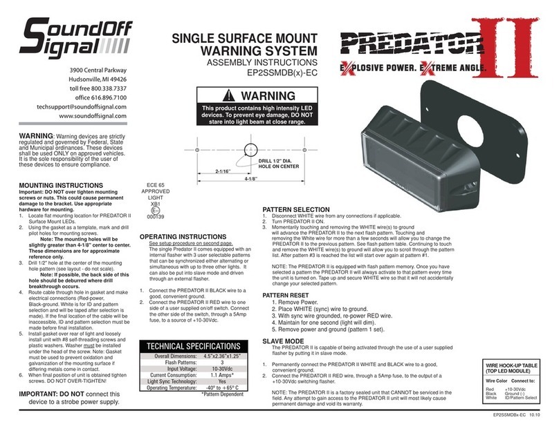 Soundoff Signal Predator II Assembly instructions