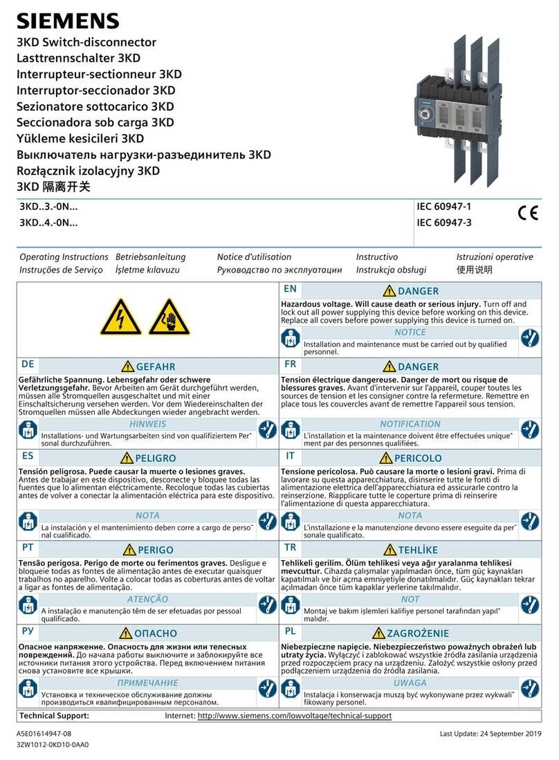 Siemens 3KD Series operating instructions