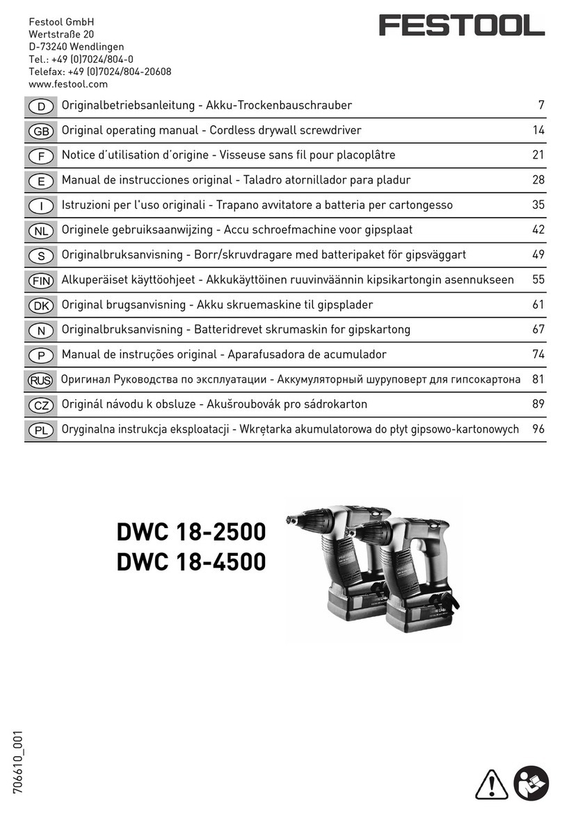 Festool DWC 18-2500 Installation instructions