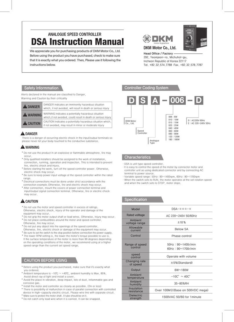 DKM Motor DSA Series instruction manual