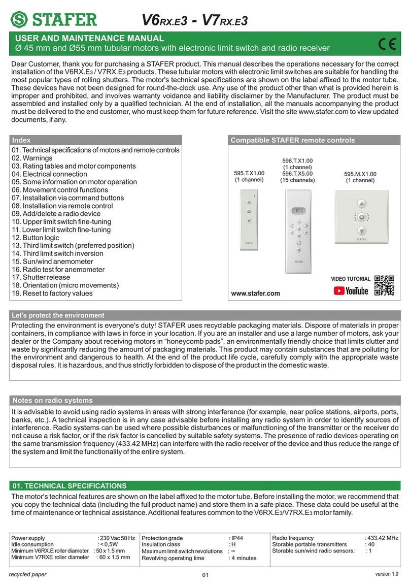Stafer V6RX.E3 Operating instructions