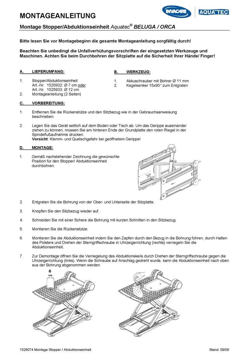 Invacare Aquatec BELUGA Assembly instructions