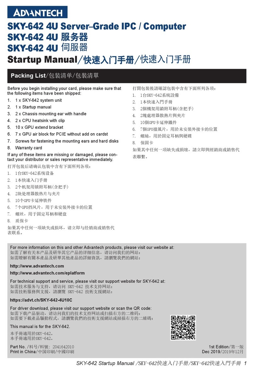 Advantech SKY-642 4U Installation and operation manual