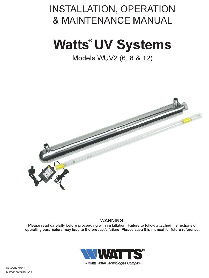 Watts WUV2 Series Installation, operation & maintenance manual