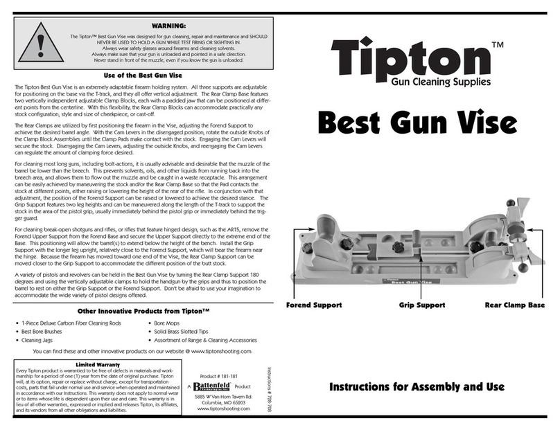 Battenfeld Tipton Best Gun Vise Instructions for assembly and use