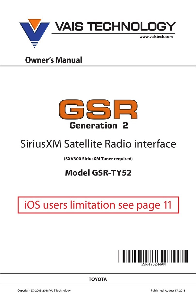 Vais Technology GSR Generation 2 GSR-TY52 owner's manual