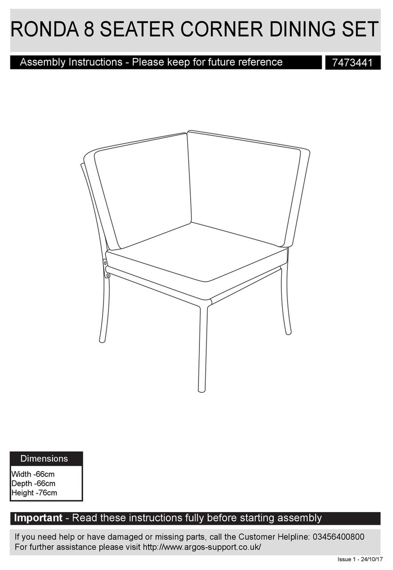 Argos RONDA 8 SEATER CORNER DINING SET 7473441 Assembly instructions Argos RONDA 8 SEATER CORNER DINING SET 7473441 Assembly instructions